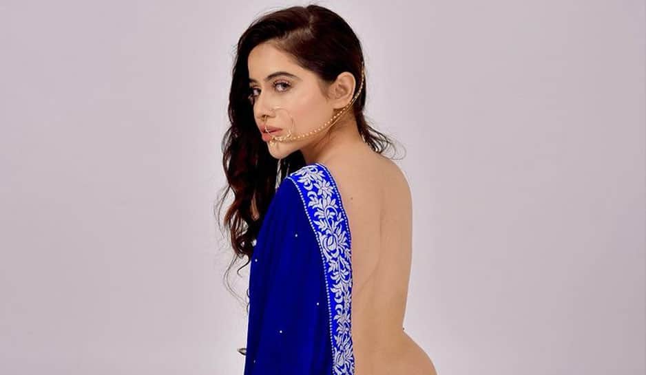 Urfi Javed wears a blue saree without blouse, dances to Justin Bieber song in THIS viral video - Watch