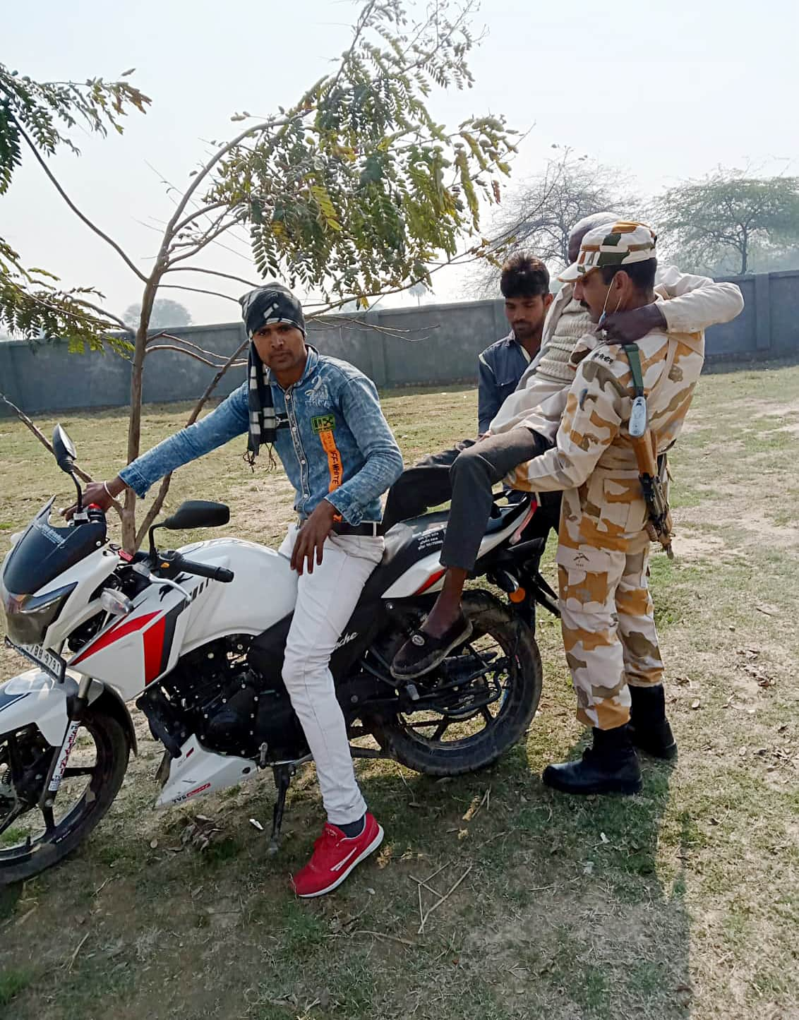 A specially-abled voter after casting his vote.