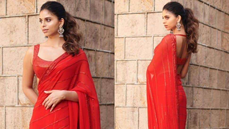 Suhana Khan stuns in red Manish Malhotra’s saree, mom Gauri ‘loves the vibe’ – See PICS!