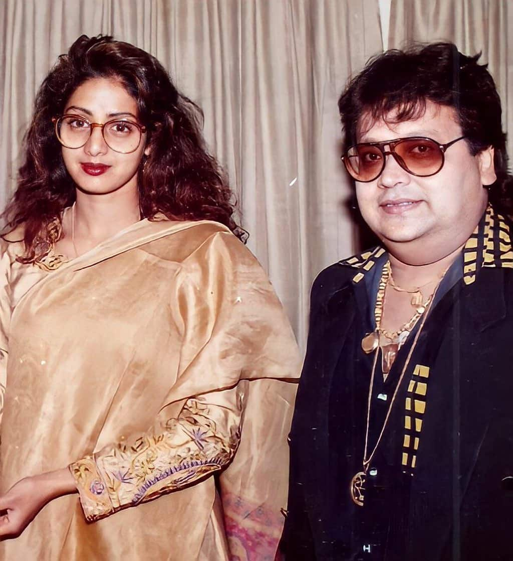 Bappi Lahiri poses with Sridevi