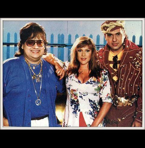 Bappi Lahiri with Govinda and Samantha Fox