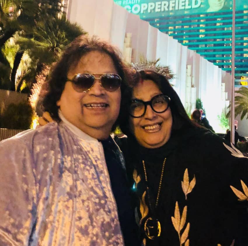 Bappi Da and his wife in a throwback pic