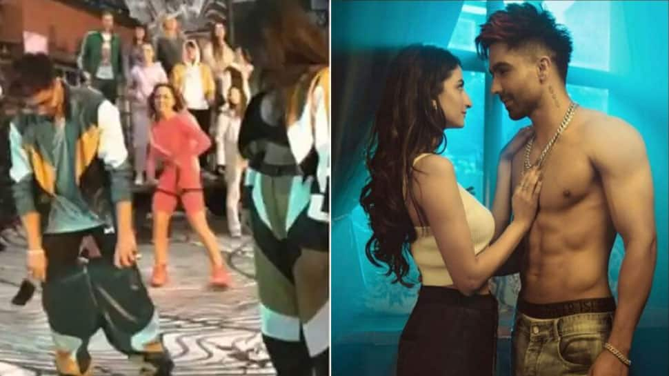 Harrdy Sandhu&#039;s pants slip off while dancing with Palak Tiwari on Bijlee Bijlee song, shares BTS video of his oops moment!