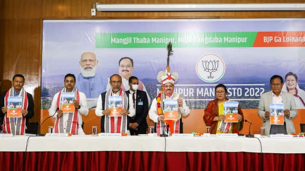 BJP releases manifesto for Manipur, promises free laptops, scooters for female students, Rs 100 crore start-up fund 