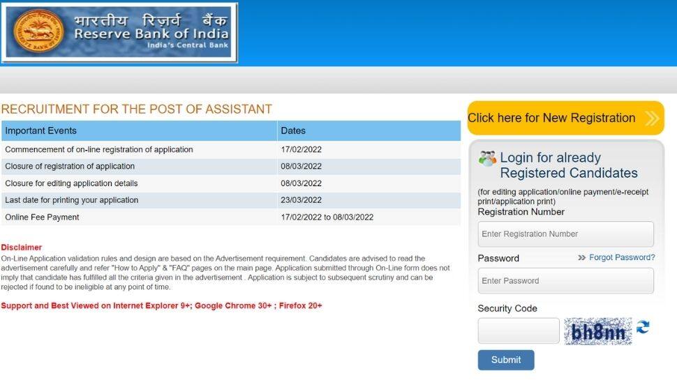 RBI Assistant Recruitment 2022: Apply for 950 posts at rbi.org.in; check process, eligibility criteria