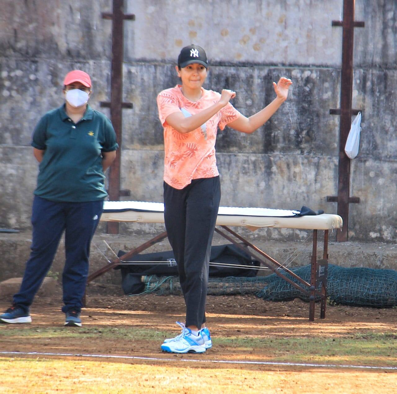 Anushka Sharma wore an orange tee with black track pants