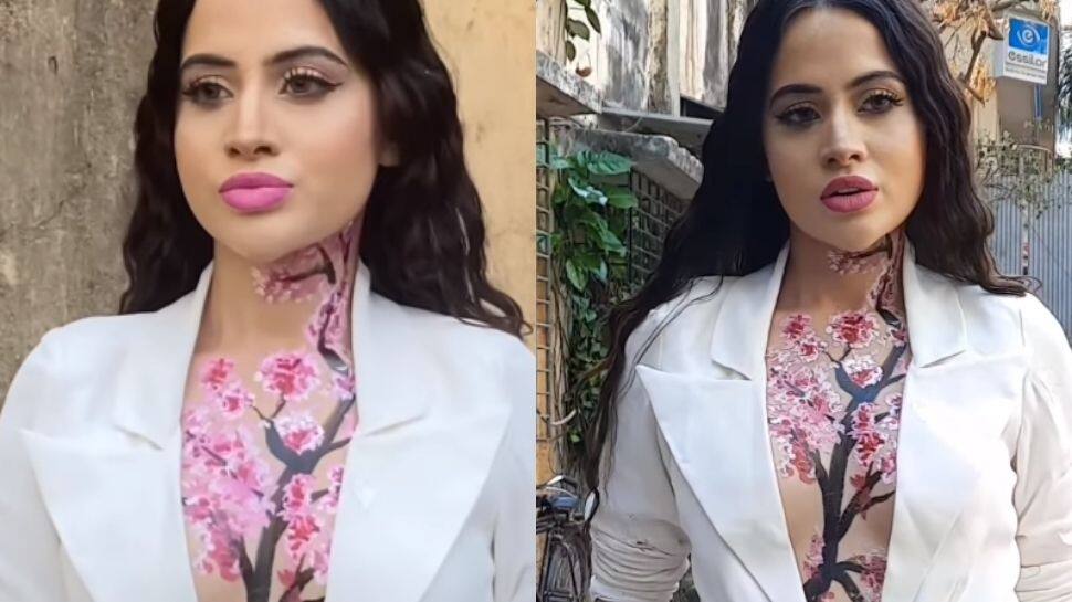 Urfi Javed paints cherry blossoms on her body, netizens say &#039;this actually looks nice&#039;