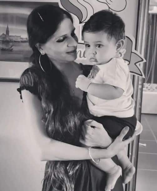 Saba Pataudi with her nephew Jeh