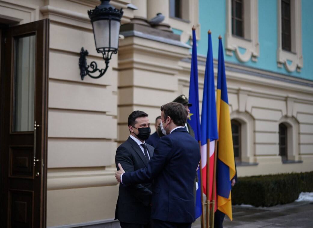 Emmanuel Macron with Ukrainian President Volodymyr Zelenskiy in Kyiv