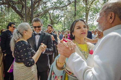 Shabana Azmi dances with the bride's father