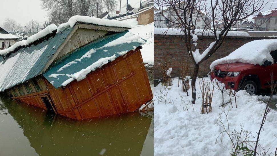 Heavy snowfall disrupts life in Kashmir, flights cancelled, National Highway closed