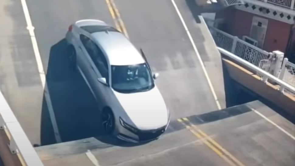 Watch: Viral video shows driver escaping Honda Accord stuck on drawbridge