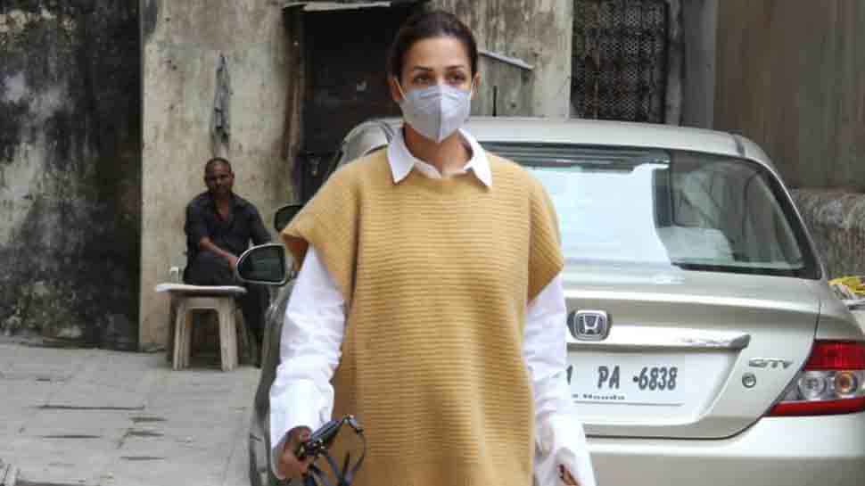 Malaika Arora steps out in shirt, oversized cardigan, flaunts her toned ...