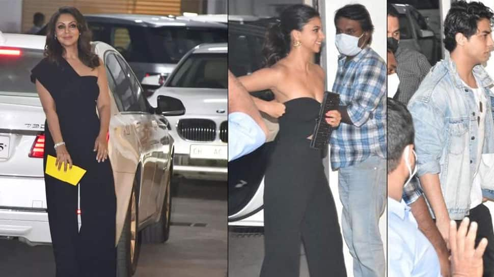 Aryan Khan, Suhana and mom Gauri Khan at Farhan-Shibani&#039;s wedding bash - PICS, VIDEO