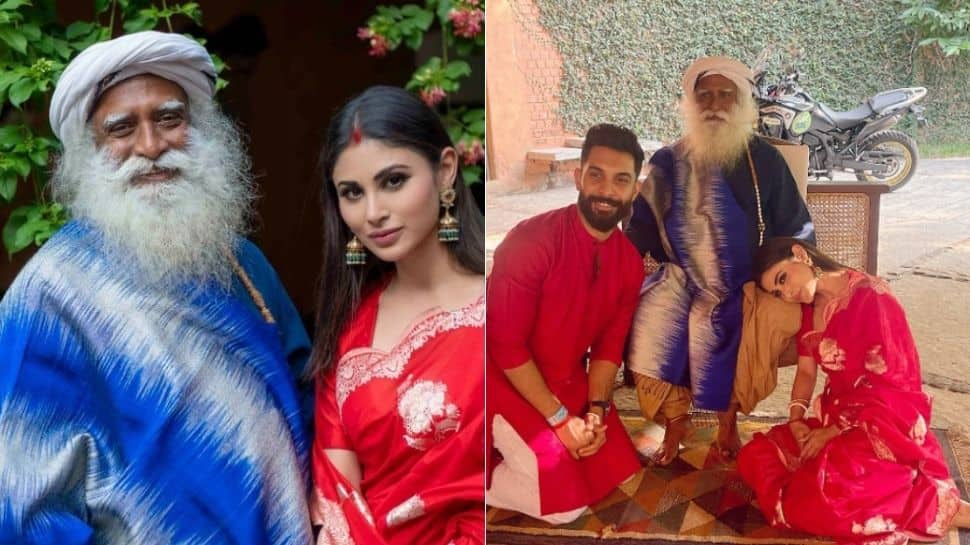 Mouni Roy, hubby Suraj Nambiar visit Sadhguru&#039;s ashram, carry home &#039;precious conversations&#039;: Pics