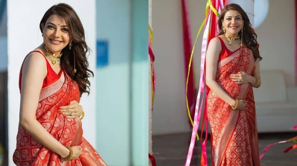 Mom-to-be Kajal Aggarwal looks gorgeous as she flaunts her baby bump in maternity shoot – WATCH! 