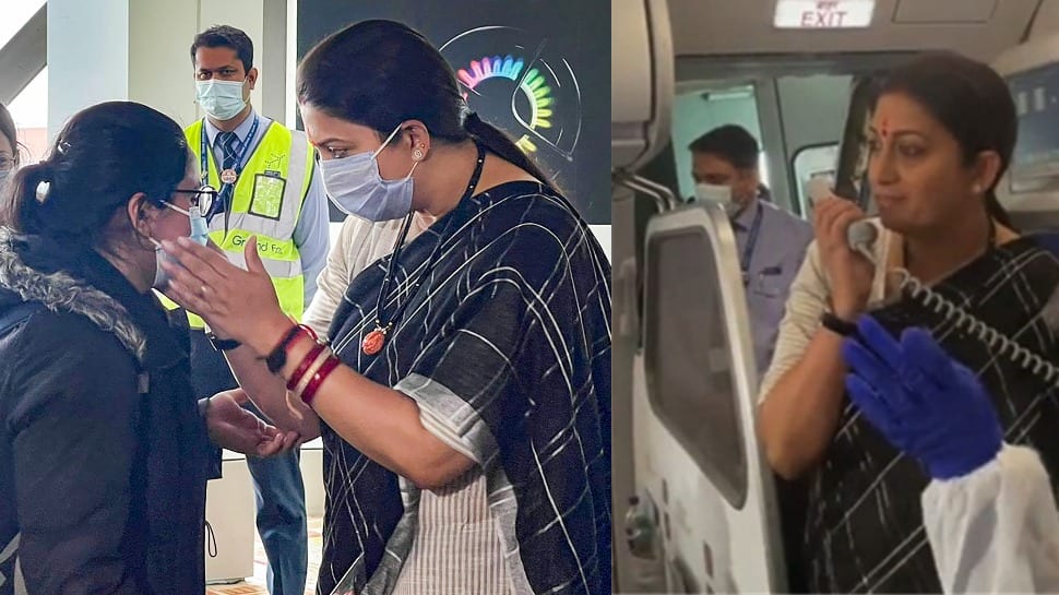 Smriti Irani welcomes back Indian nationals from Ukraine in their mother tongue - WATCH