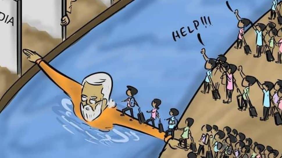 Modi ji, India's bridge of hope: Illustration hails PM's Ukraine evacuation  efforts | India News | Zee News
