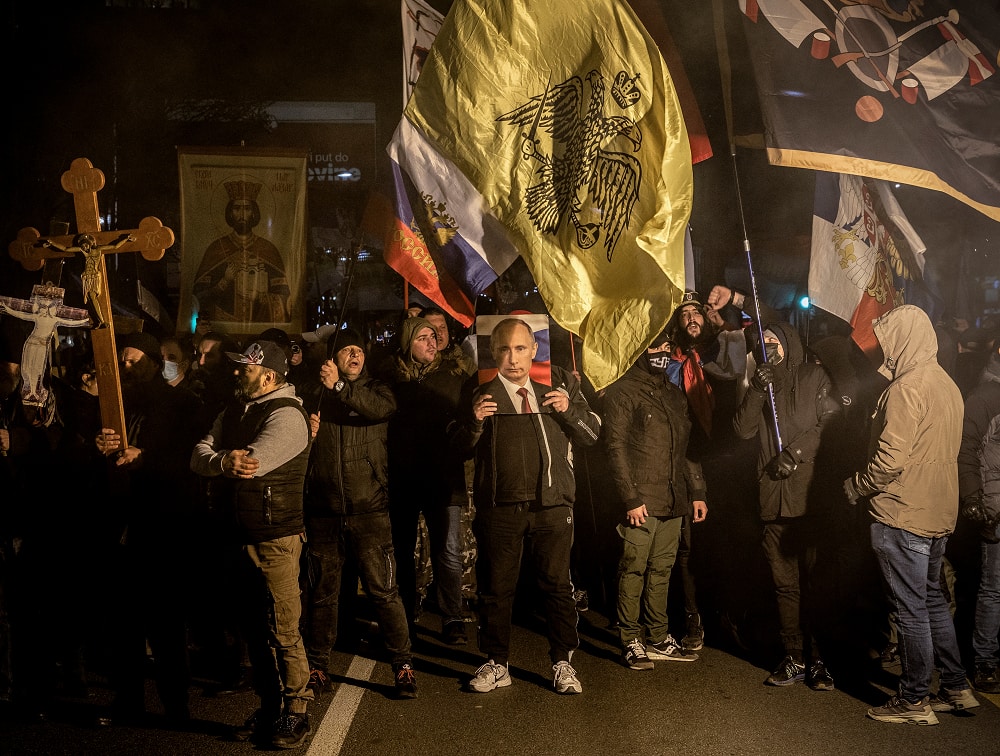 Russia`s 'Night Wolves' join the protest