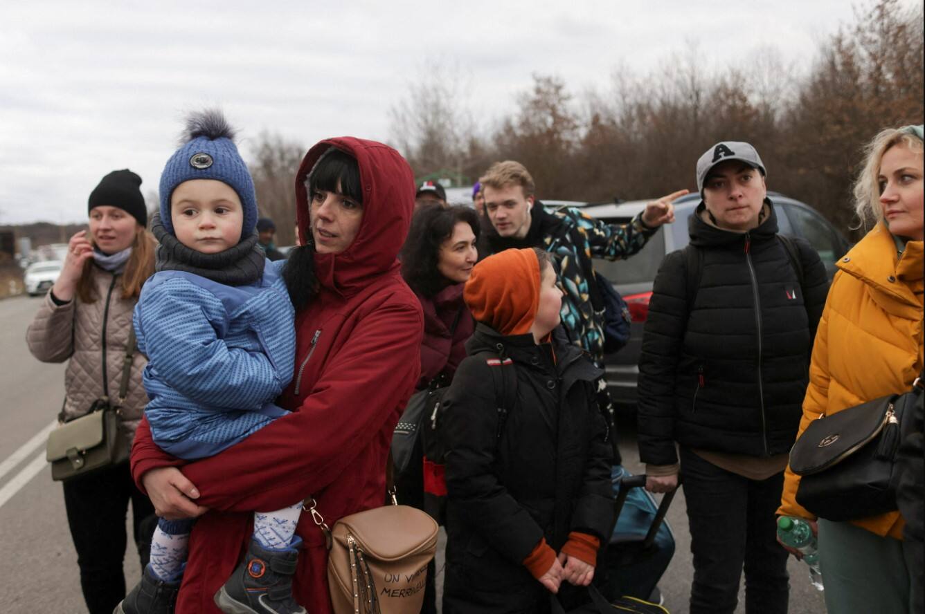 Refugees fleeing to Slovakia