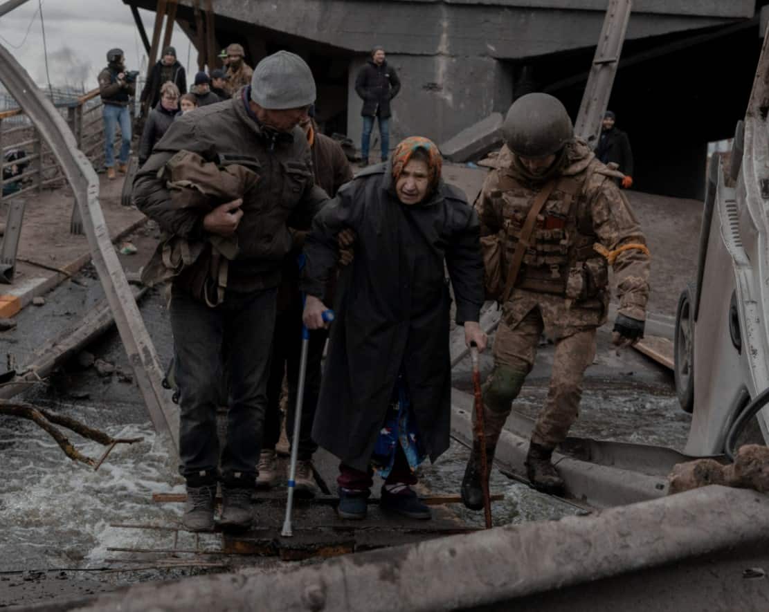 People flee Kyiv