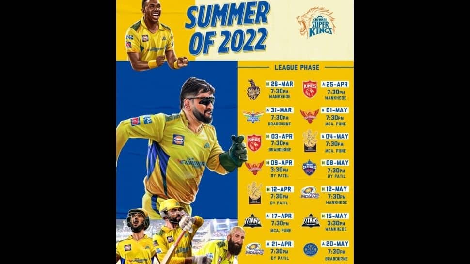 IPL 2022 Schedule: MS Dhoni’s Chennai Super Kings Time Table, match timings, date, venues and full squad here