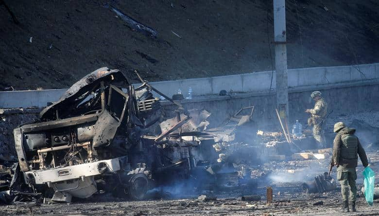 Damaged vehicle in Kyiv