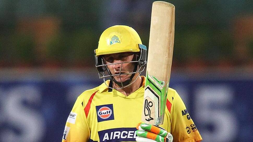 CSK opener Michael Hussey scored 116 in 54 balls to set up a total of 240/5 against Kings XI Punjab in IPL 2008. (Source: Twitter)