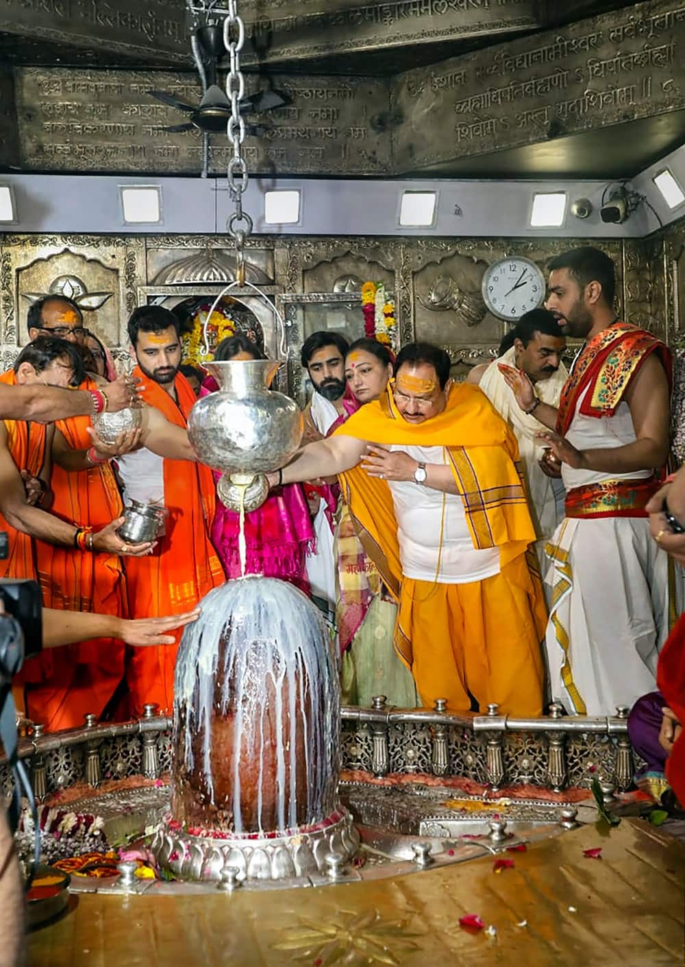 JP Nadda offering prayers at Ujjain's Mahakaal temple ahead of election result