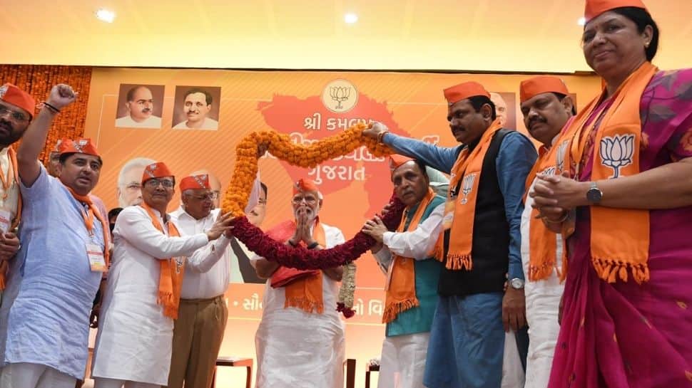 PM Modi in Gujarat: BJP leader holds meet with party leaders on Day 1