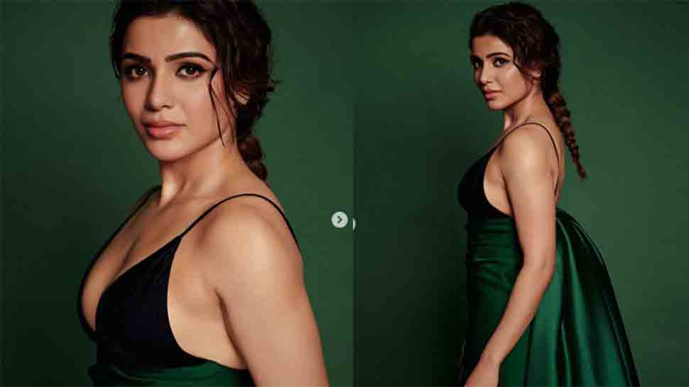 samantha ruth prabhu green dress Samantha Ruth Prabhu Is Giving Glam In A Sea Green Beaded Gown For the Event