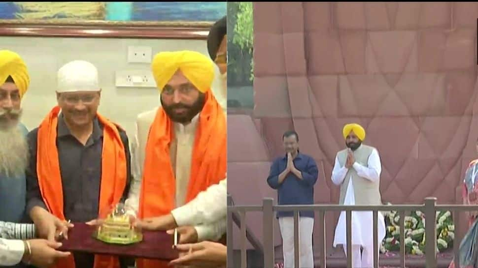 Bhagwant Mann, Arvind Kejriwal visit Golden Temple, Jallianwala Bagh memorial ahead of Amritsar roadshow - WATCH