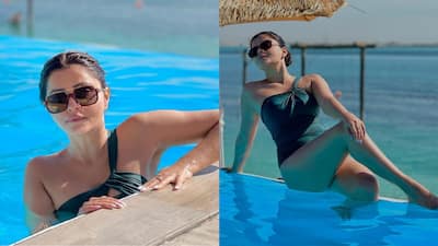 Rubina Dilaik oozes oomph in emerald green monokini