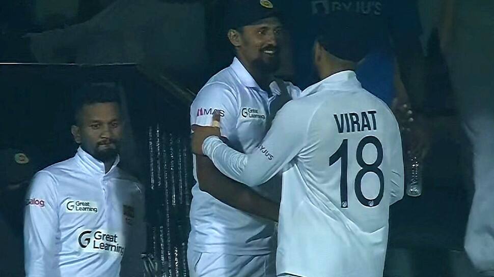 India vs SL Pink Ball Test: Rahul Dravid and Virat Kohli congratulate Suranga Lakmal on his final Test, Watch