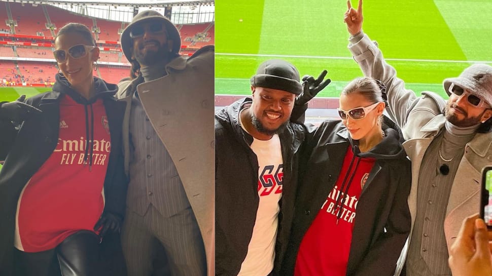 Ranveer Singh poses with Bella Hadid in London at Premier League Soccer, followers can’t maintain calm