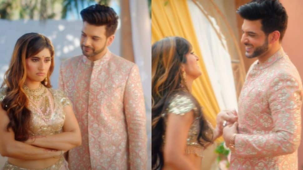 Kamle song: &#039;Dulha-Dulhan&#039; Karan Kundrra, Akasa Singh romance in dreamy music video - WATCH