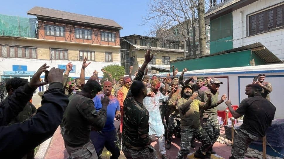 &#039;It makes us feel like home&#039;: Indian Security forces celebrate Holi with fervour