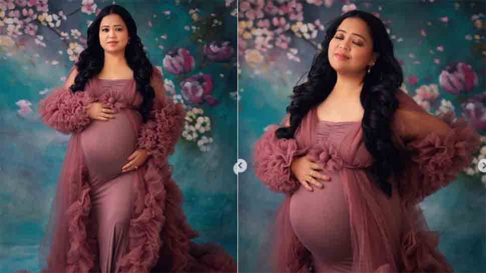 Eight-month pregnant Bharti Singh flaunts baby bump in maternity shoot, looks adorable in tulle gown: PICS