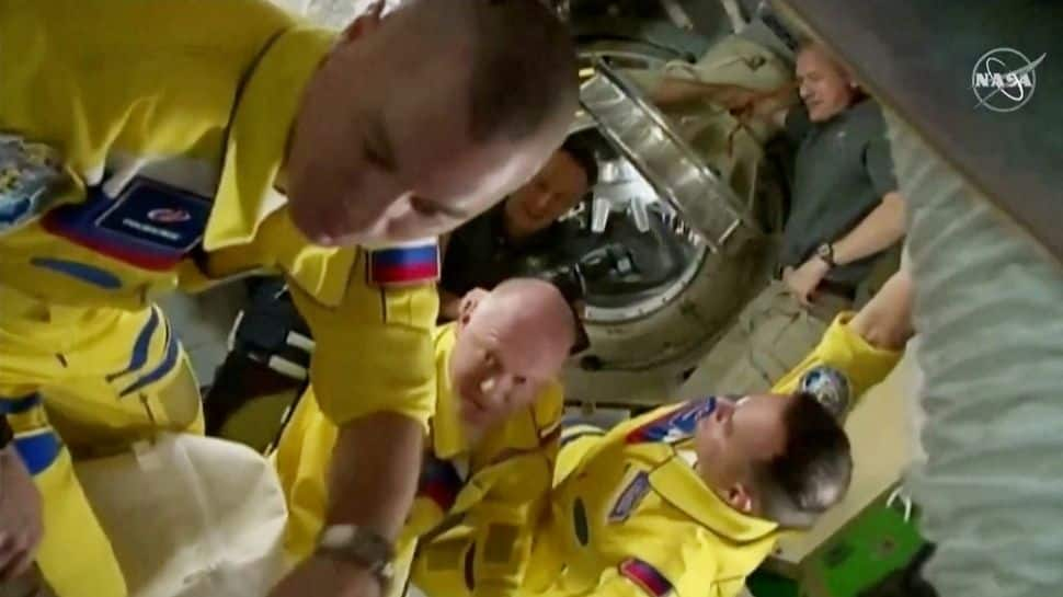 Solidarity with Ukraine? Russian cosmonauts&#039; &#039;Yellow &amp; Blue&#039; outfit triggers speculation