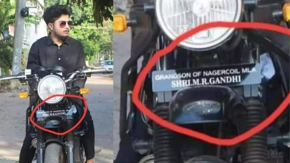 Tamil Nadu bike with &#039;Grandson of MLA&#039; number plate receives flak on social media