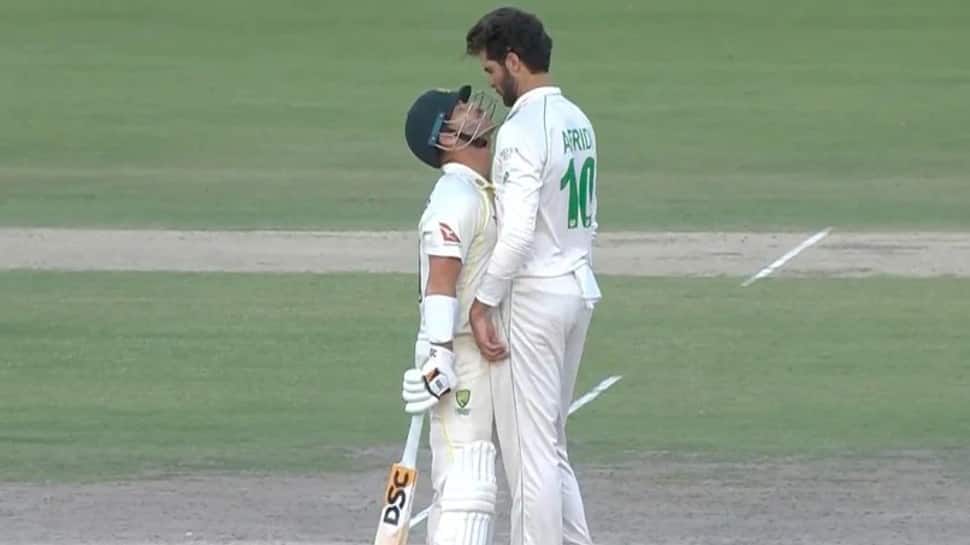 PAK vs AUS 3rd Test: Video of David Warner and Shaheen Afridi&#039;s epic standoff goes viral - WATCH