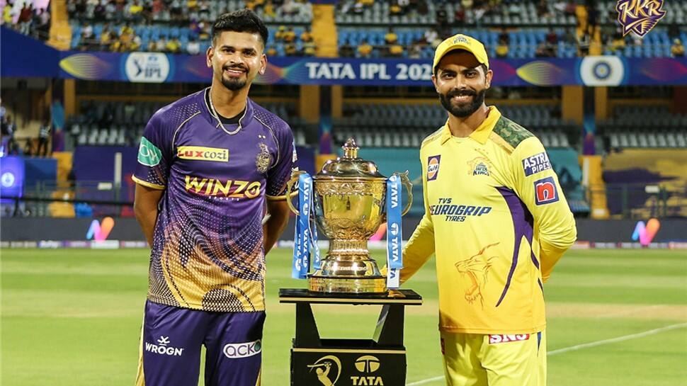 CSK captain Ravindra Jadeja at the toss for the IPL 2022 opener against Kolkata Knight Riders in Mumbai. Jadeja donned the captaincy hat for the first time after playing 200 IPL matches. (Photo: IANS)