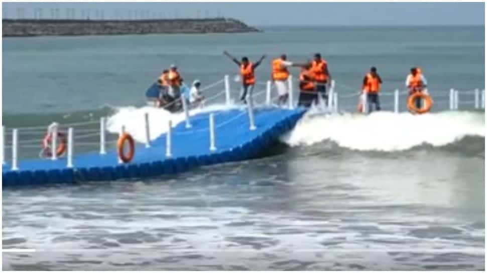 Kerala installs floating bridge at Beypore beach for a ride on waves- Watch
