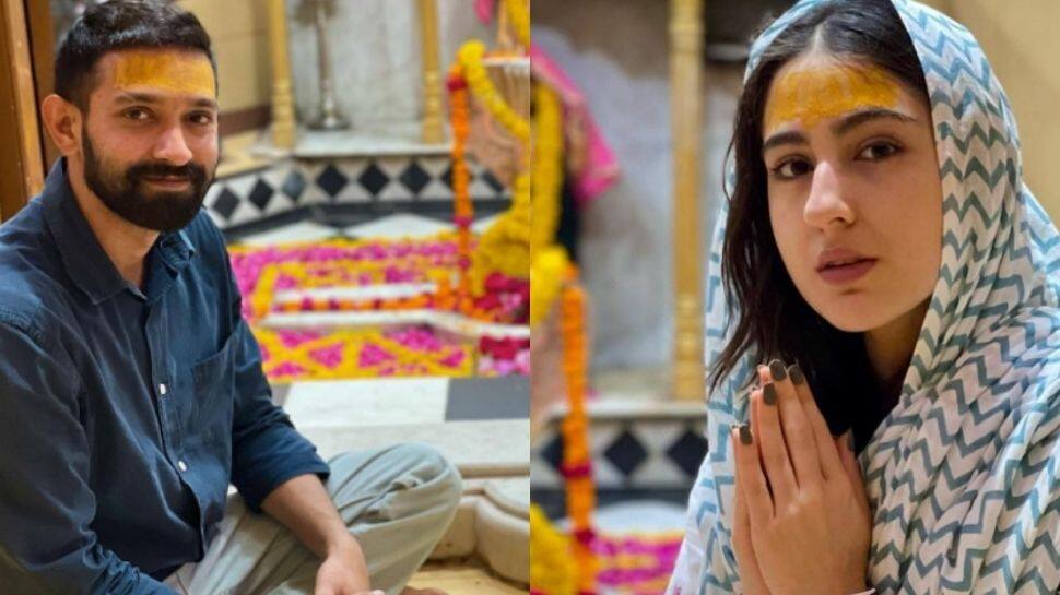 Sara Ali Khan and her &#039;Gaslight&#039; co-star Vikrant Massey seek blessings at Nageshvara Jyotirlinga temple: See pics