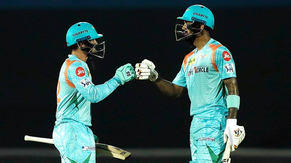 LSG openers Quinton de Kock (left) and KL Rahul during their IPL 2022 match against CSK. The duo scripted the second-highest partnership (99) in this IPL. Faf du Plessis and Virat Kohli, who scored 118 runs against PBKS, are at the top. (Photo: ANI) 