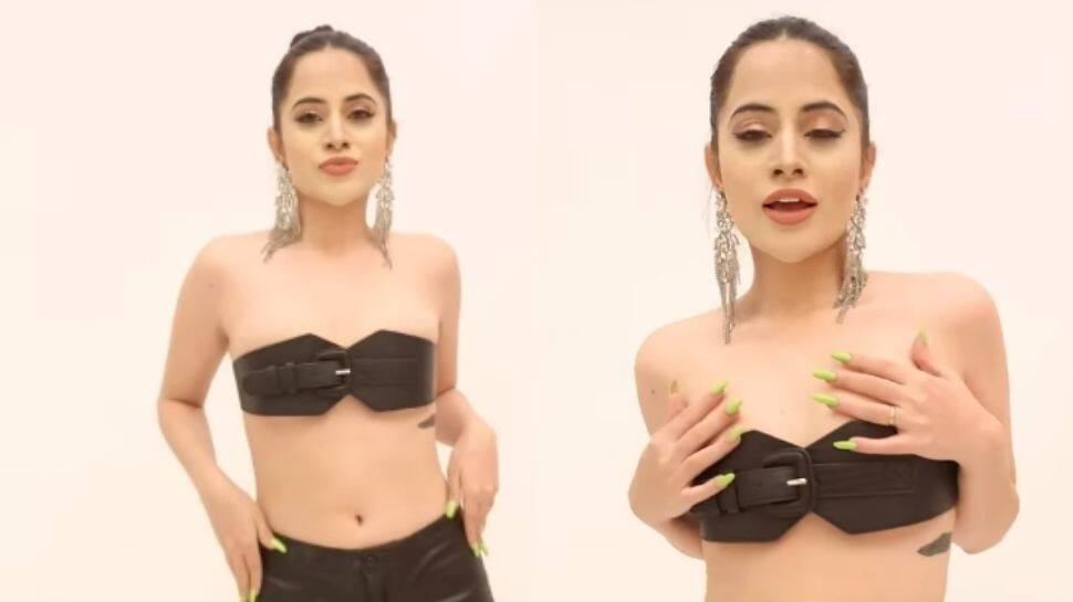 Urfi Javed shows how to wear waist belt as stylish crop top, watch viral video