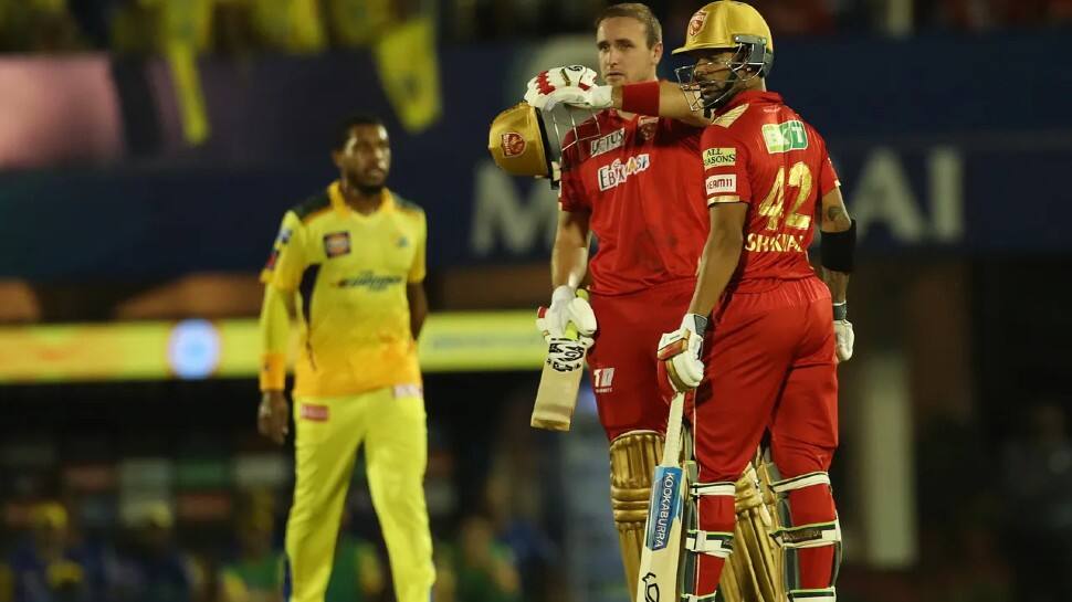 Punjab Kings batter Liam Livingstone recorded the fourth-fastest fifty (27 balls) in IPL 2022 against CSK. PBKS recorded the second-highest powerplay score (72/2) in this IPL. CSK is on top for scoring 73/1 against LSG. (Photo: BCCI/IPL)