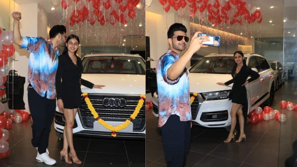 Tejasswi Prakash buys Audi Q7 worth Rs 80 lakh, boyfriend Karan Kundrra turns pap, kisses ladylove: Pics, videos