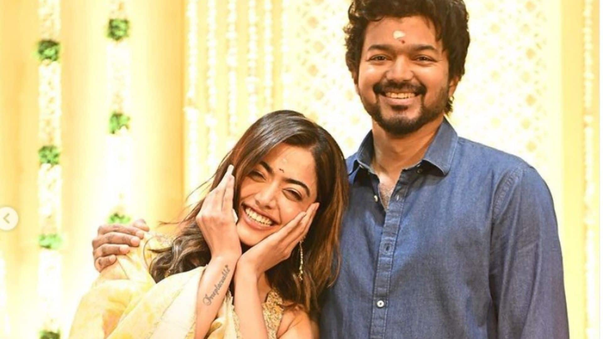 Rashmika Mandanna enjoys fan-girl moment with Vijay as they announce ‘Thalapathy 66’