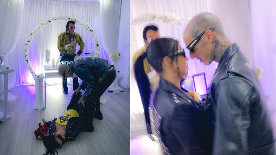 Kourtney Kardashian, Travis Barker share FIRST photos from their spontaneous Las Vegas wedding
